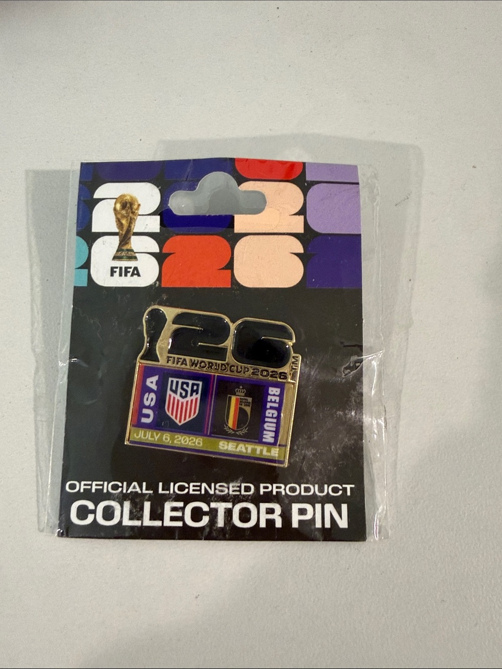 FIFA World Cup 2026 game day USA vs Belgium Collector Pin
